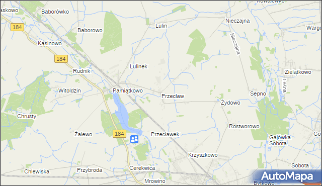 mapa Przecław gmina Szamotuły, Przecław gmina Szamotuły na mapie Targeo