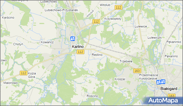 mapa Redlino, Redlino na mapie Targeo