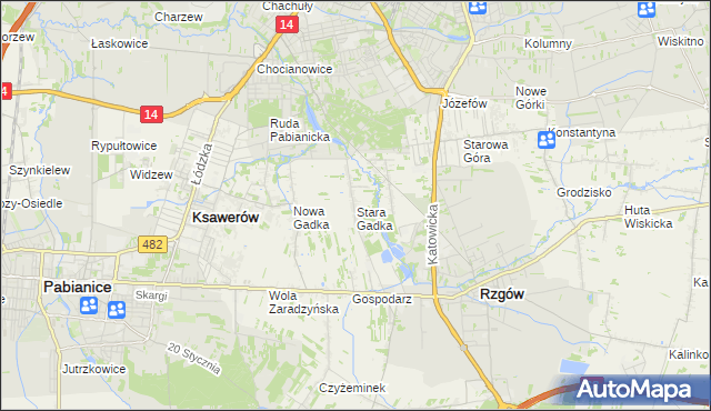 mapa Stara Gadka, Stara Gadka na mapie Targeo