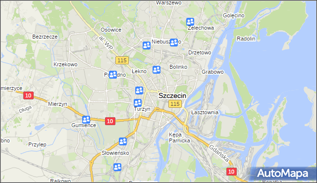 mapa Szczecina, Szczecin na mapie Targeo