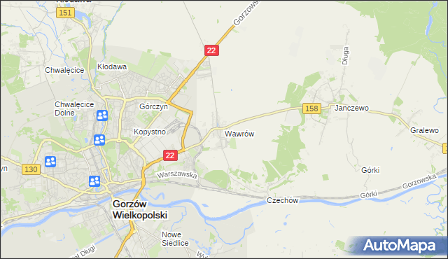 mapa Wawrów, Wawrów na mapie Targeo