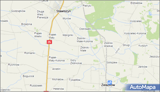 mapa Złotniki Małe, Złotniki Małe na mapie Targeo