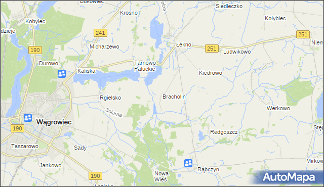 mapa Bracholin, Bracholin na mapie Targeo
