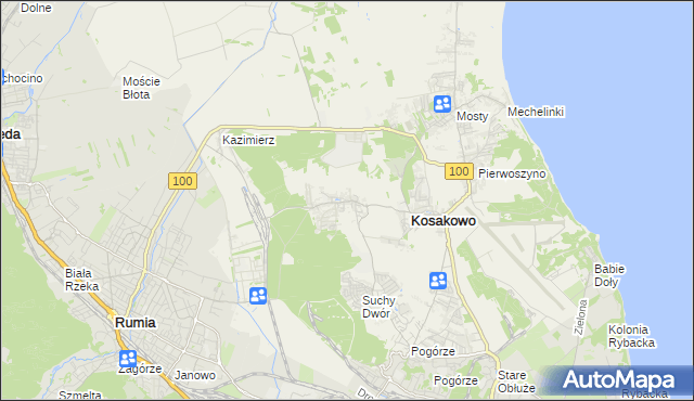 mapa Dębogórze, Dębogórze na mapie Targeo