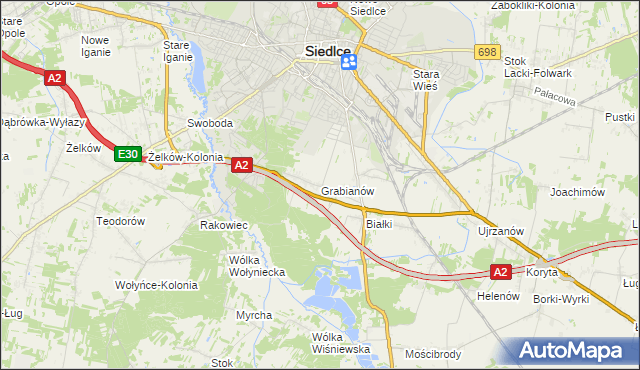mapa Grabianów, Grabianów na mapie Targeo
