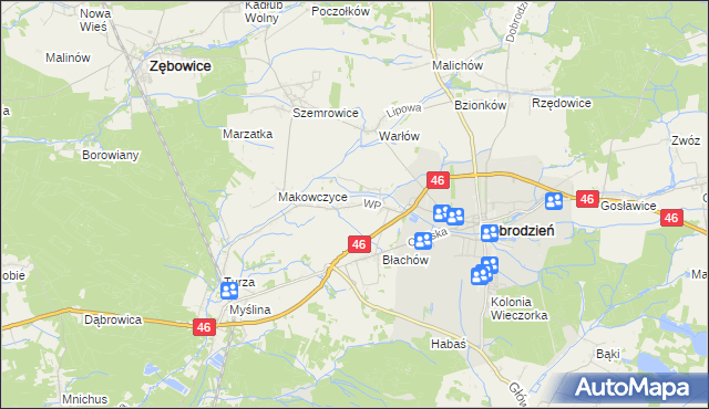 mapa Ligota Dobrodzieńska, Ligota Dobrodzieńska na mapie Targeo
