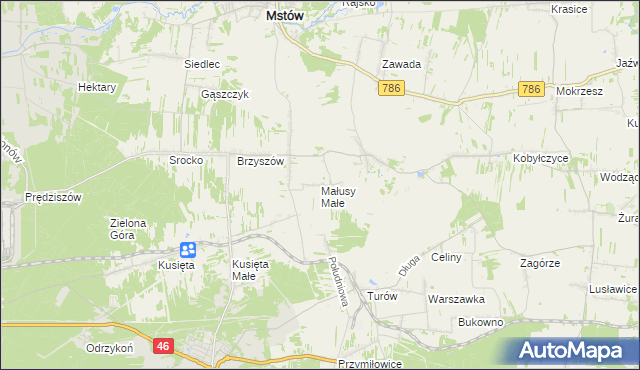 mapa Małusy Małe, Małusy Małe na mapie Targeo