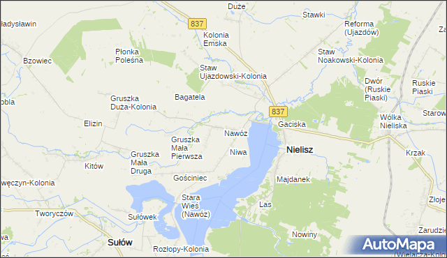 mapa Nawóz, Nawóz na mapie Targeo