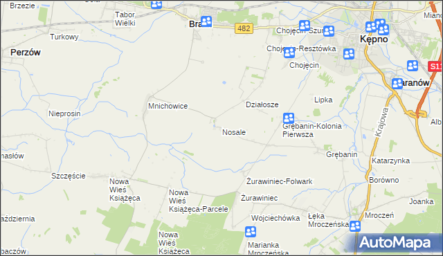 mapa Nosale, Nosale na mapie Targeo