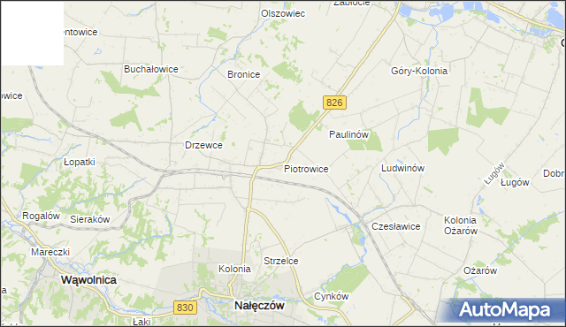 mapa Piotrowice gmina Nałęczów, Piotrowice gmina Nałęczów na mapie Targeo