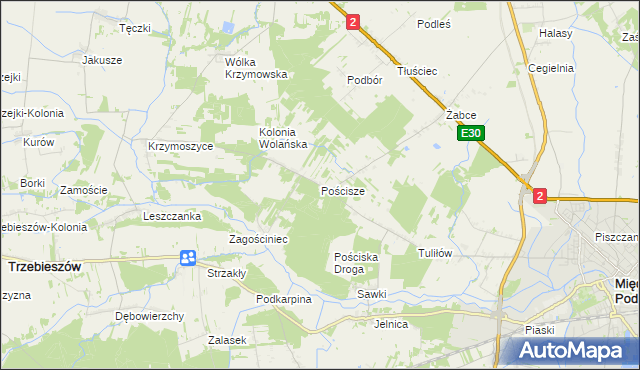 mapa Pościsze, Pościsze na mapie Targeo