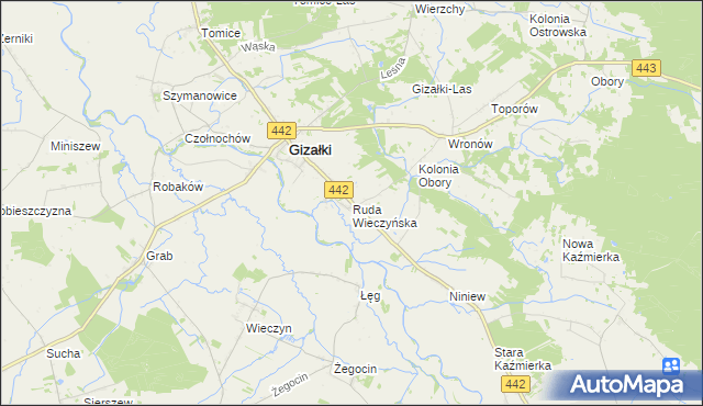 mapa Ruda Wieczyńska, Ruda Wieczyńska na mapie Targeo