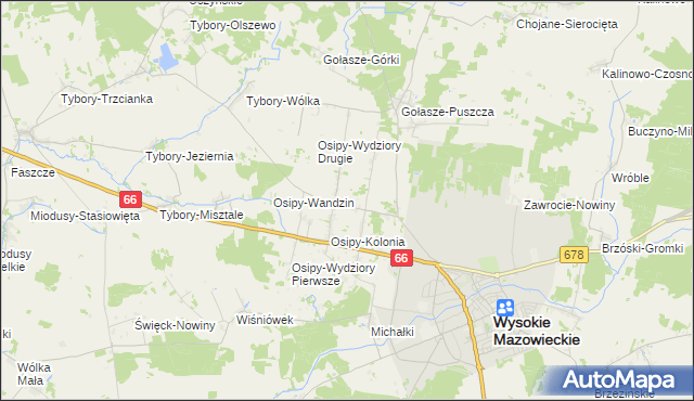 mapa Stare Osipy, Stare Osipy na mapie Targeo