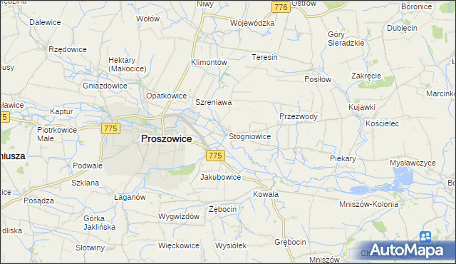 mapa Stogniowice, Stogniowice na mapie Targeo