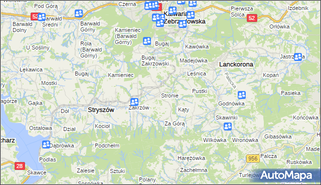 mapa Stronie gmina Stryszów, Stronie gmina Stryszów na mapie Targeo