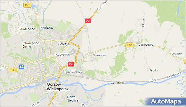mapa Wawrów, Wawrów na mapie Targeo