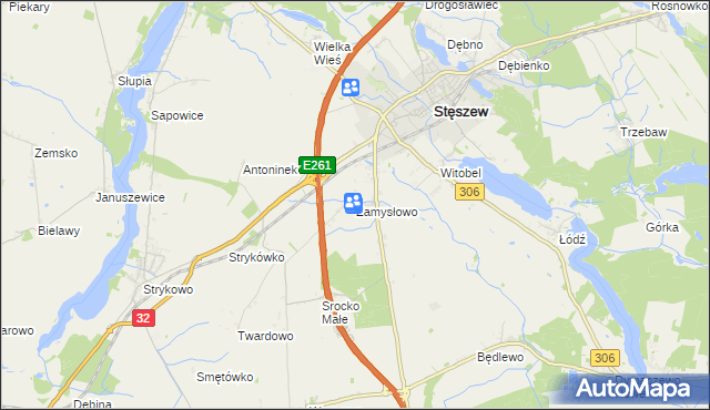 mapa Zamysłowo, Zamysłowo na mapie Targeo