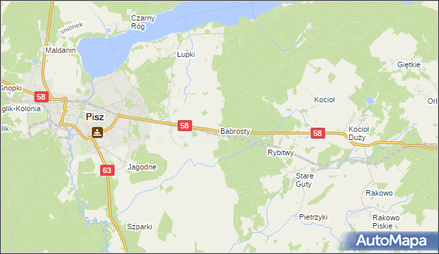 mapa Babrosty, Babrosty na mapie Targeo
