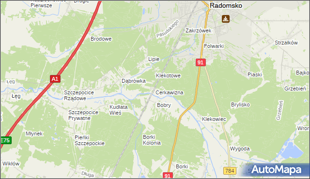mapa Cerkawizna, Cerkawizna na mapie Targeo