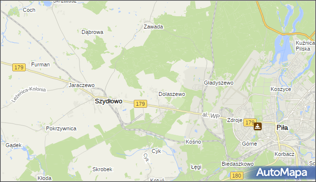 mapa Dolaszewo, Dolaszewo na mapie Targeo