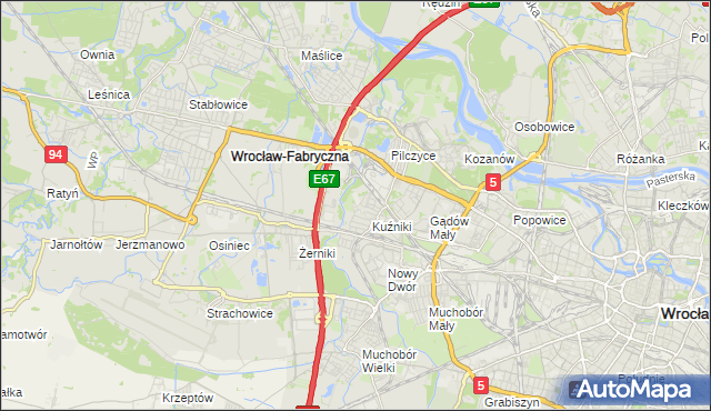 mapa Fabryczna, Fabryczna na mapie Targeo