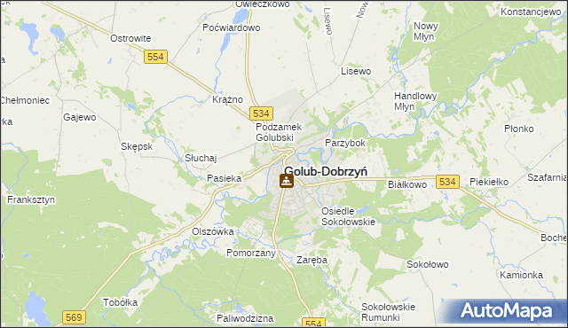 mapa Golub-Dobrzyń, Golub-Dobrzyń na mapie Targeo