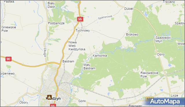 mapa Kamionka gmina Kwidzyn, Kamionka gmina Kwidzyn na mapie Targeo