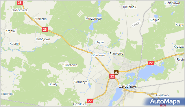 mapa Kołdowo, Kołdowo na mapie Targeo
