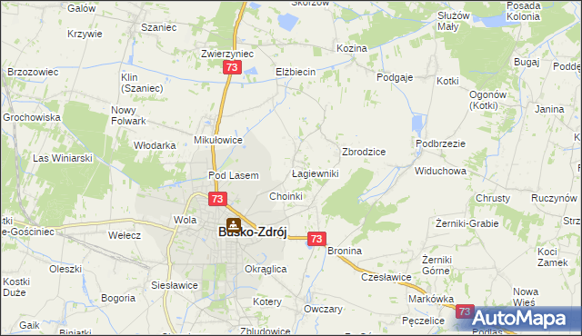 mapa Łagiewniki gmina Busko-Zdrój, Łagiewniki gmina Busko-Zdrój na mapie Targeo