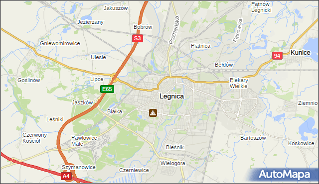 mapa Legnicy, Legnica na mapie Targeo