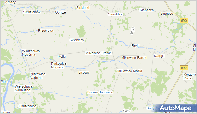 mapa Miłkowice-Janki, Miłkowice-Janki na mapie Targeo