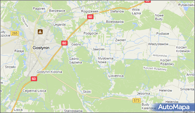 mapa Mysłownia Nowa, Mysłownia Nowa na mapie Targeo