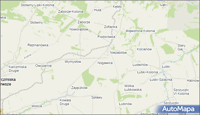 mapa Niezabitów-Kolonia, Niezabitów-Kolonia na mapie Targeo