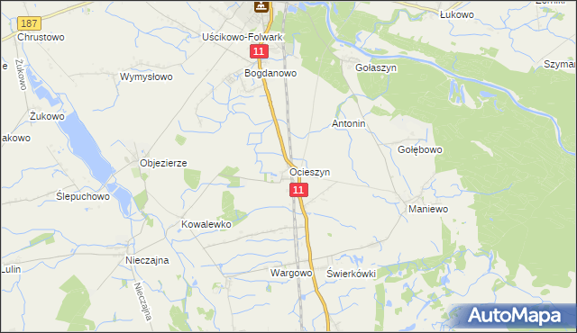 mapa Ocieszyn, Ocieszyn na mapie Targeo