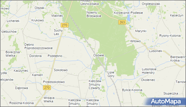 mapa Osówie, Osówie na mapie Targeo