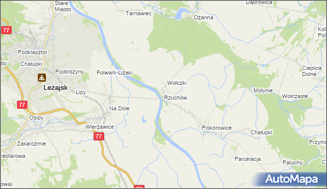 mapa Rzuchów gmina Leżajsk, Rzuchów gmina Leżajsk na mapie Targeo
