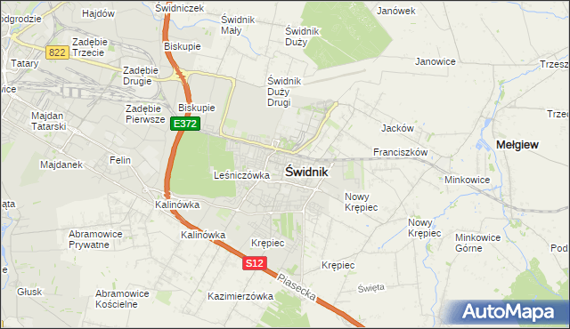 mapa Świdnika, Świdnik na mapie Targeo