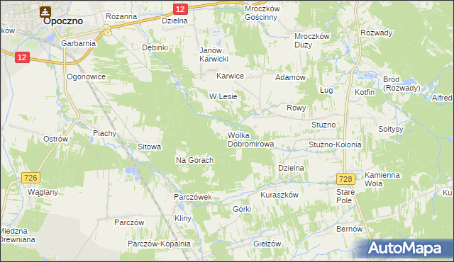 mapa Wólka Dobromirowa, Wólka Dobromirowa na mapie Targeo