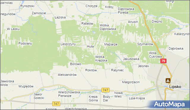 mapa Wólka Krępska, Wólka Krępska na mapie Targeo