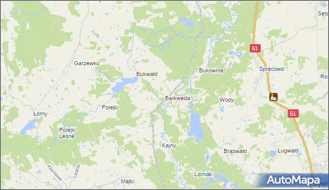 mapa Barkweda, Barkweda na mapie Targeo