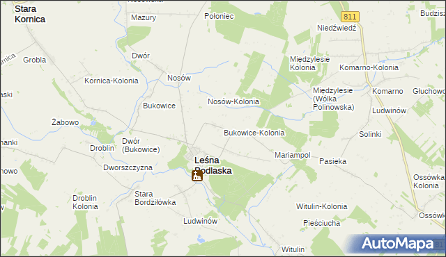 mapa Bukowice-Kolonia, Bukowice-Kolonia na mapie Targeo