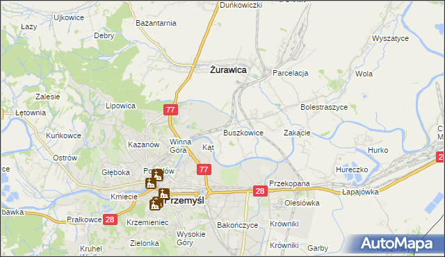 mapa Buszkowice gmina Żurawica, Buszkowice gmina Żurawica na mapie Targeo