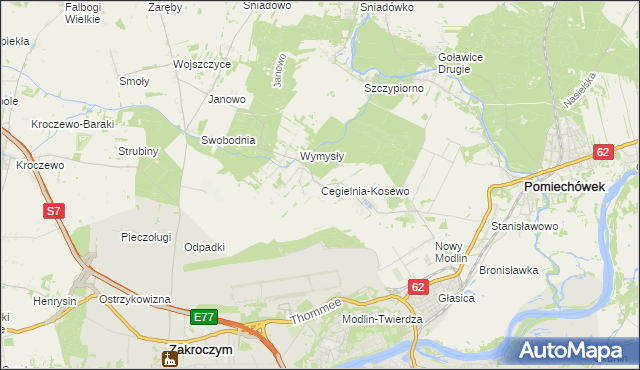 mapa Cegielnia-Kosewo, Cegielnia-Kosewo na mapie Targeo
