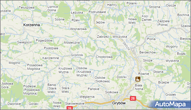mapa Chodorowa, Chodorowa na mapie Targeo