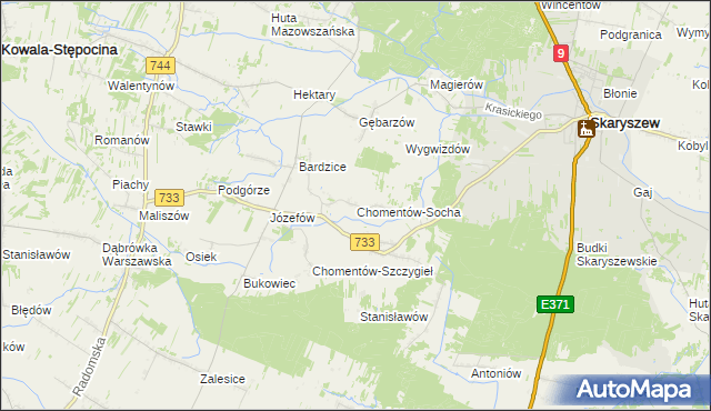 mapa Chomentów-Socha, Chomentów-Socha na mapie Targeo