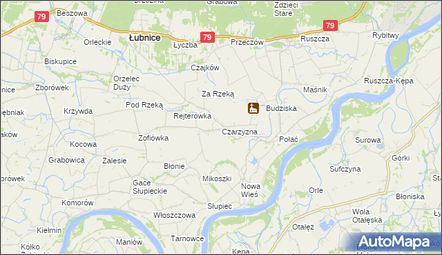mapa Czarzyzna, Czarzyzna na mapie Targeo