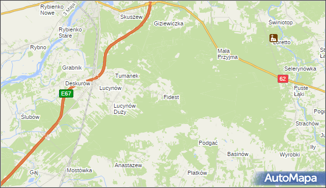 mapa Fidest, Fidest na mapie Targeo