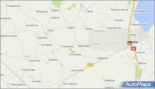 mapa Głaniszew, Głaniszew na mapie Targeo