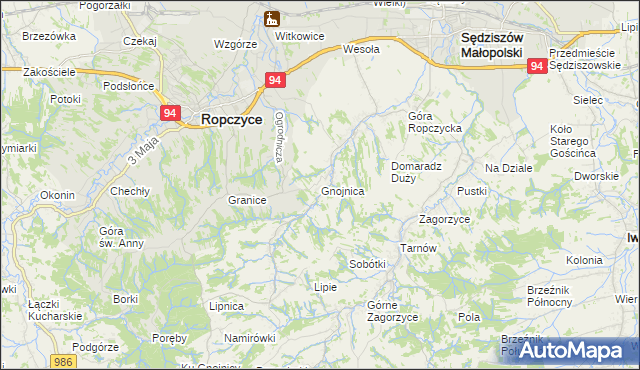 mapa Gnojnica, Gnojnica na mapie Targeo