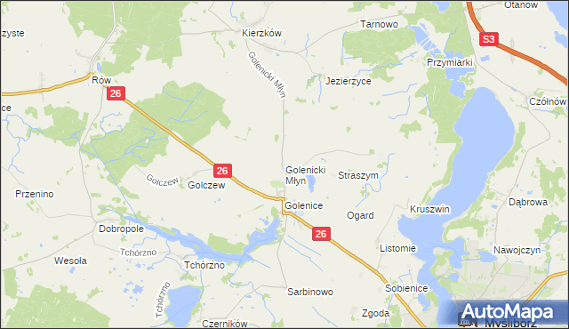 mapa Golenicki Młyn, Golenicki Młyn na mapie Targeo